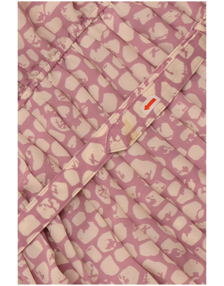 Klasična ženska maksi haljina UK 16, veliki ljubičasti poliester s uzorkom životinja