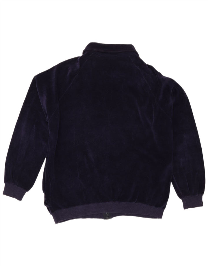 VINTAGE ženska gornja jakna trenirke UK 16 Veliki tamnoplavi pamuk