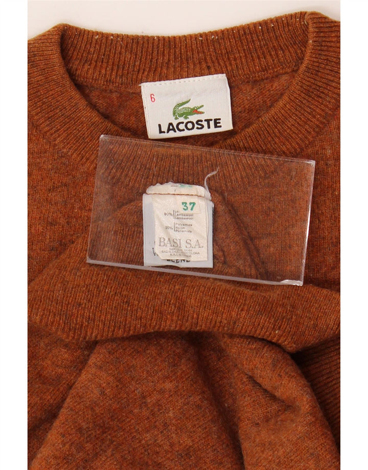 LACOSTE muški džemper s okruglim izrezom veličina 6 XL smeđa vunena