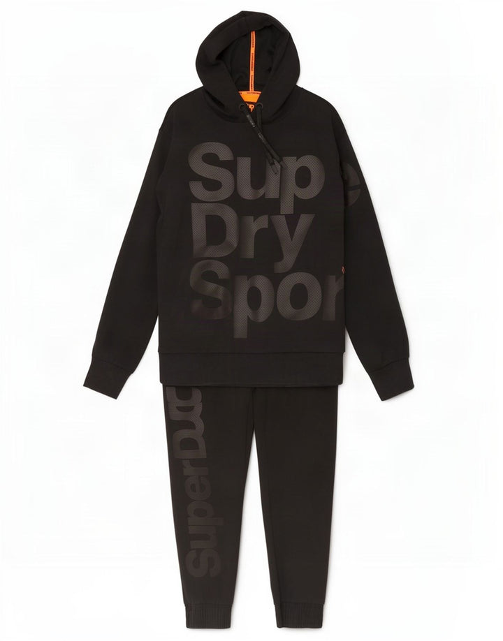 Velika crna pamučna trenirka Superdry Graphic Full