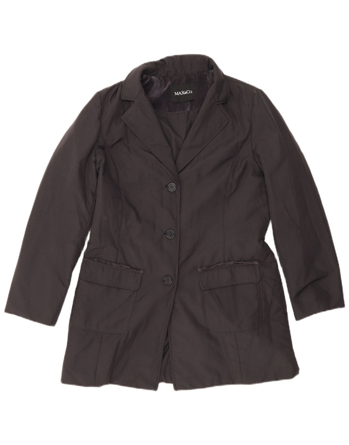 Max & Co. Womens Overcoat UK 16 Large  Navy Blue Polyester