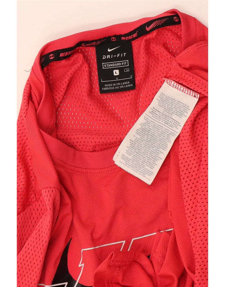 Nike Mens Dri Fit Standard Graphic T-Shirt Top Veliki crveni poliester