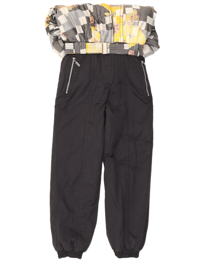 Maier ženski skijaški kombinezon UK 14 veliki crni patchwork retro poliester