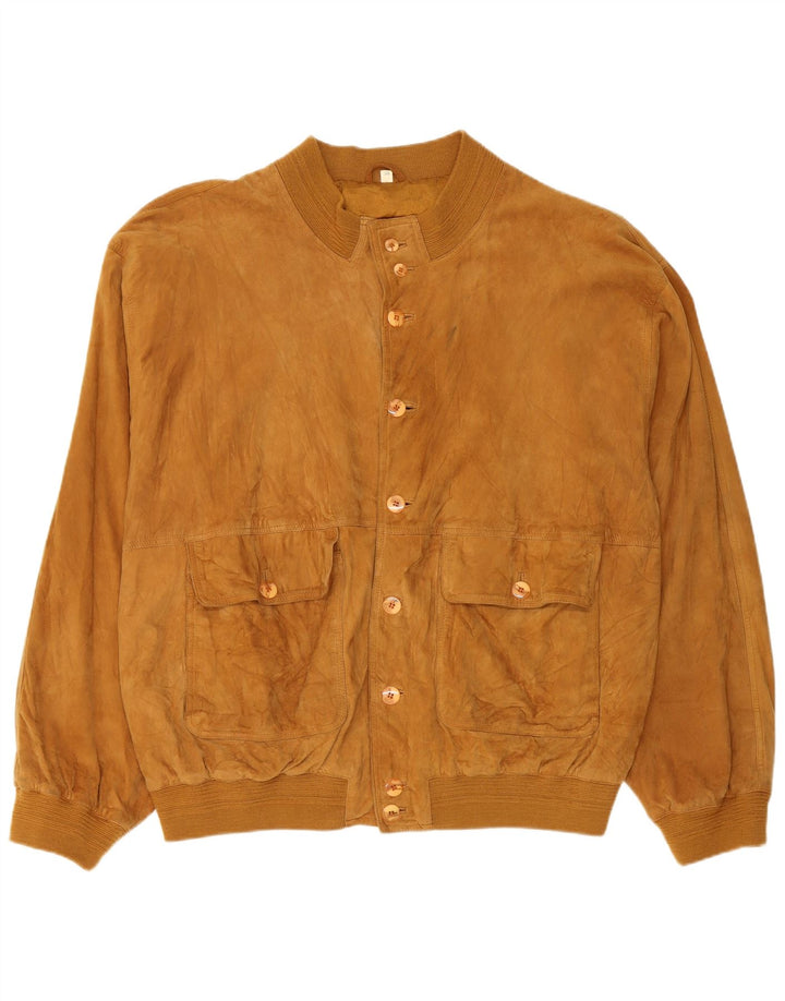 Vintage muška bomber jakna od brušene kože IT 58 4XL smeđa koža