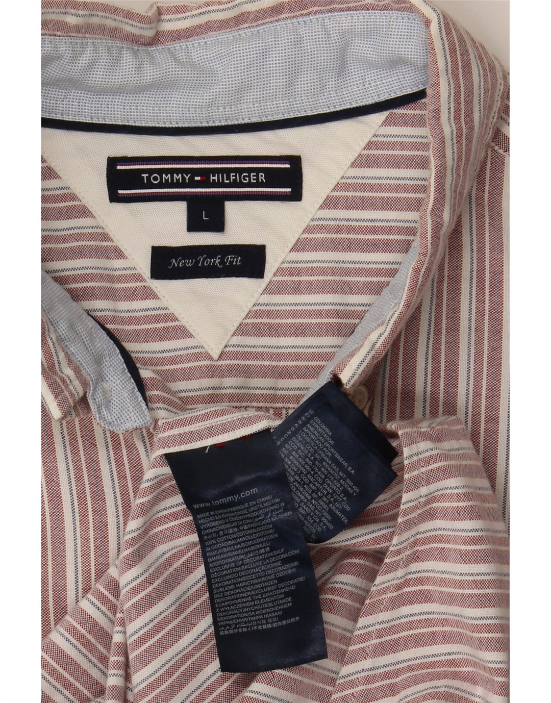 Tommy Hilfiger muška košulja na velike crvene pruge, pamuk