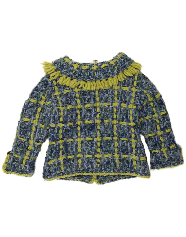 Vintage ženski kardigan džemper UK 14 Veliki plavi karirani