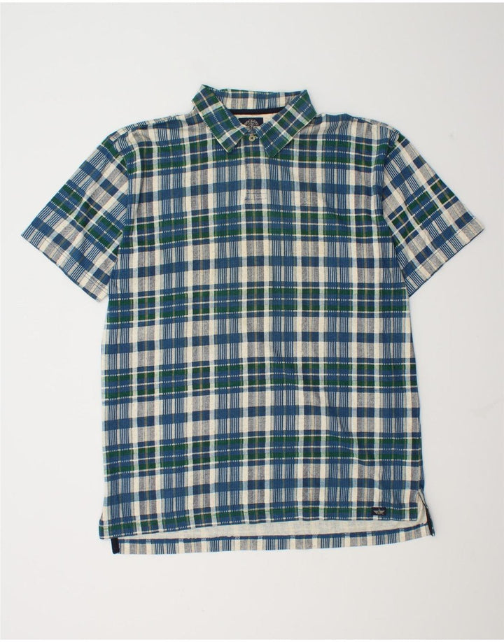 Dockers muška pulover košulja kratkih rukava Srednje plavi karirani pamuk