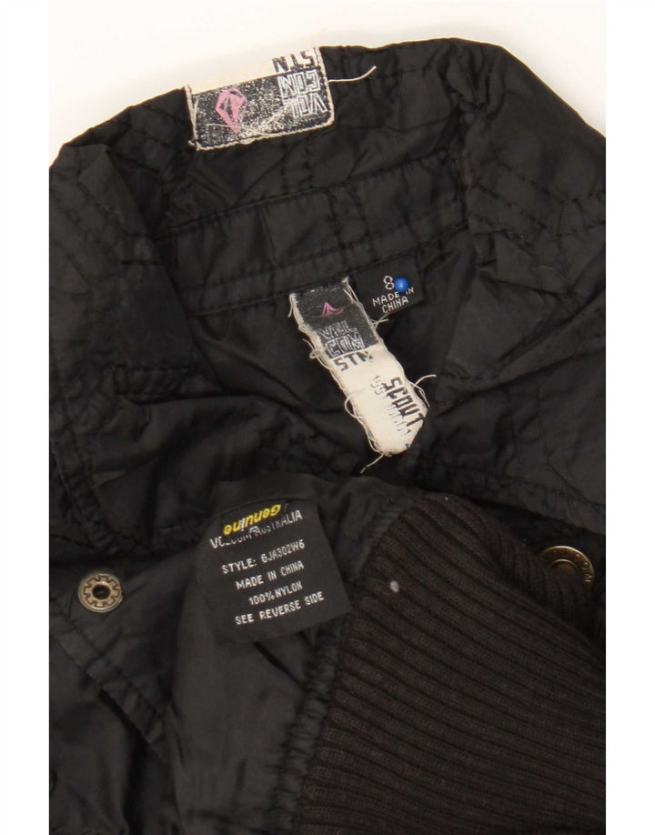 Volcom ženska bomber jakna UK 8 Mala crna geometrijska najlonska jakna
