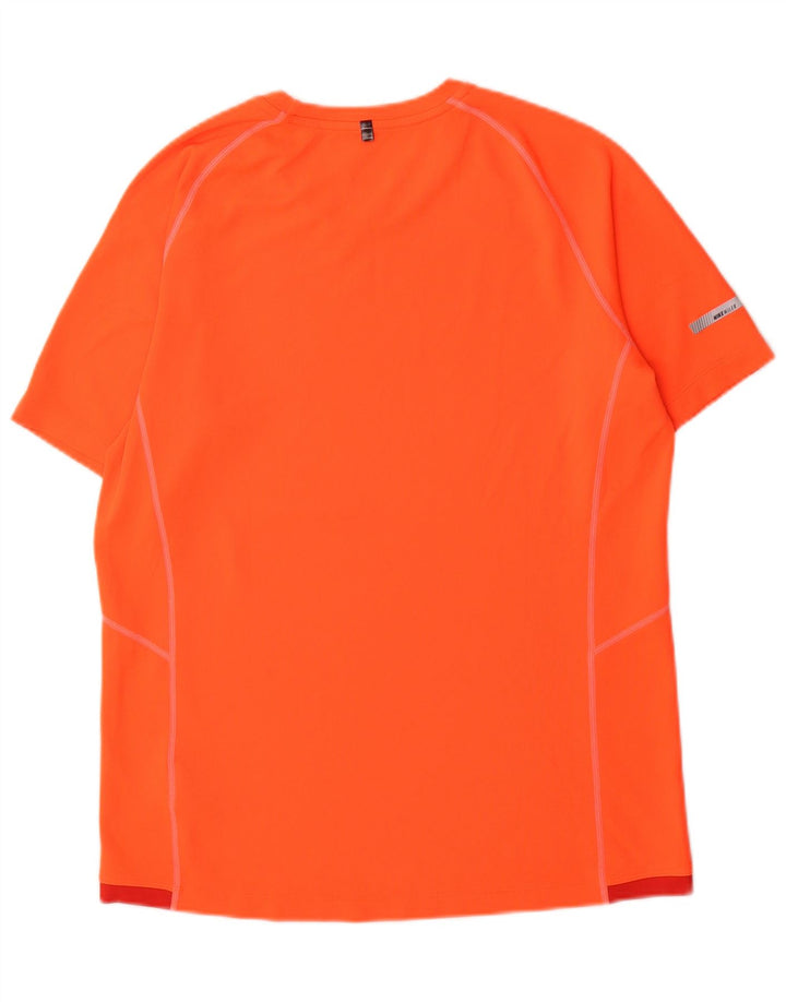 Nike Dri Fit T-Shirt Top Medium Orange Colourblock Poliester