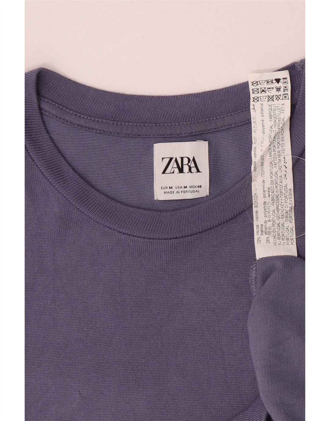 Zara muška majica kratkih rukava srednje ljubičasta viskoza
