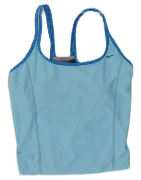 Nike Ženska Dri Fit Crop Vest Top US 4/6 Small Blue Colourblock Poliester