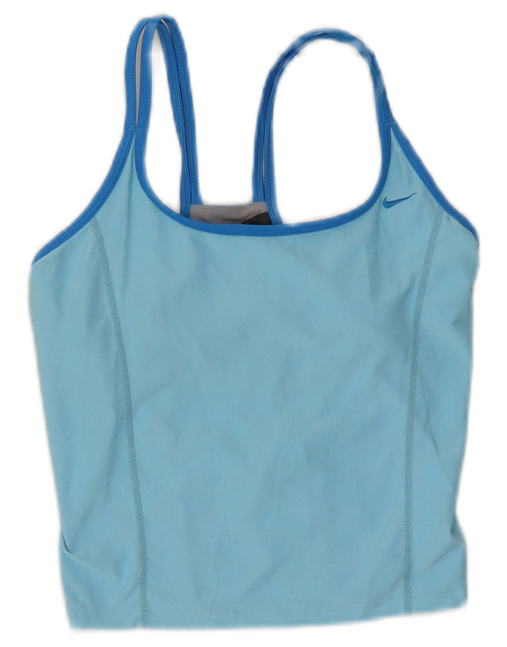 Nike Ženska Dri Fit Crop Vest Top US 4/6 Small Blue Colourblock Poliester