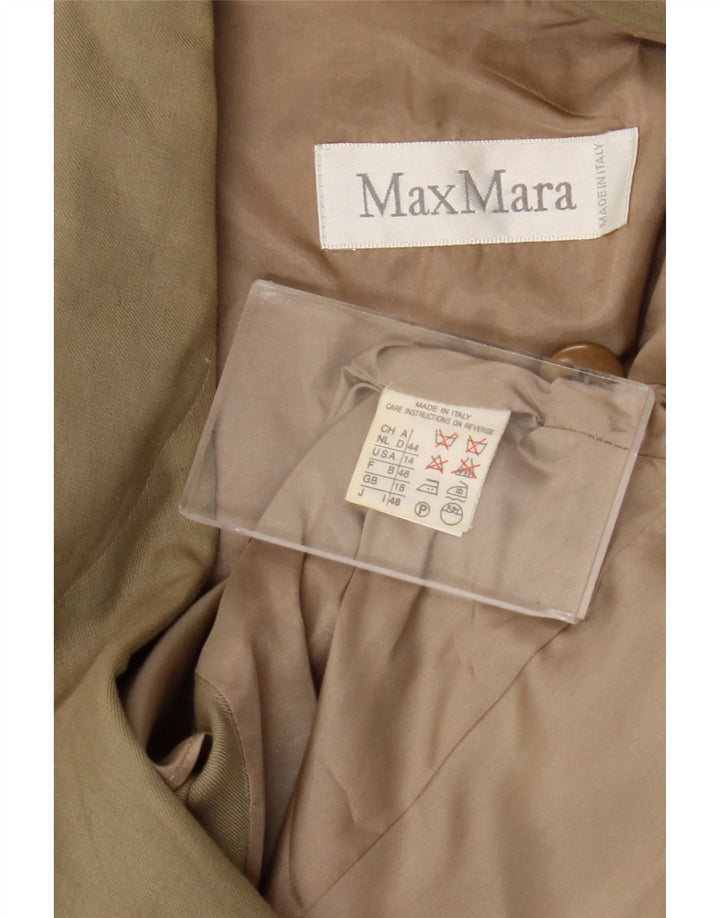 Max Mara ženski sako s 1 gumbom UK 18 XL kaki lan