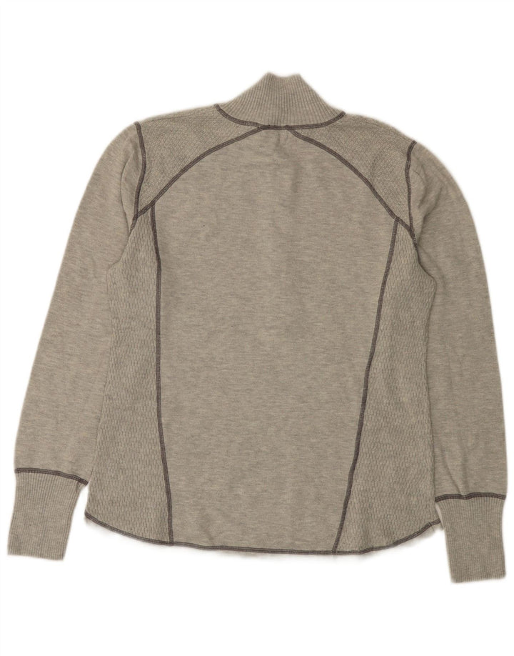 EDDIE BAUER Ženski džemper s izrezom i patentnim zatvaračem UK 18 XL sivi poliester