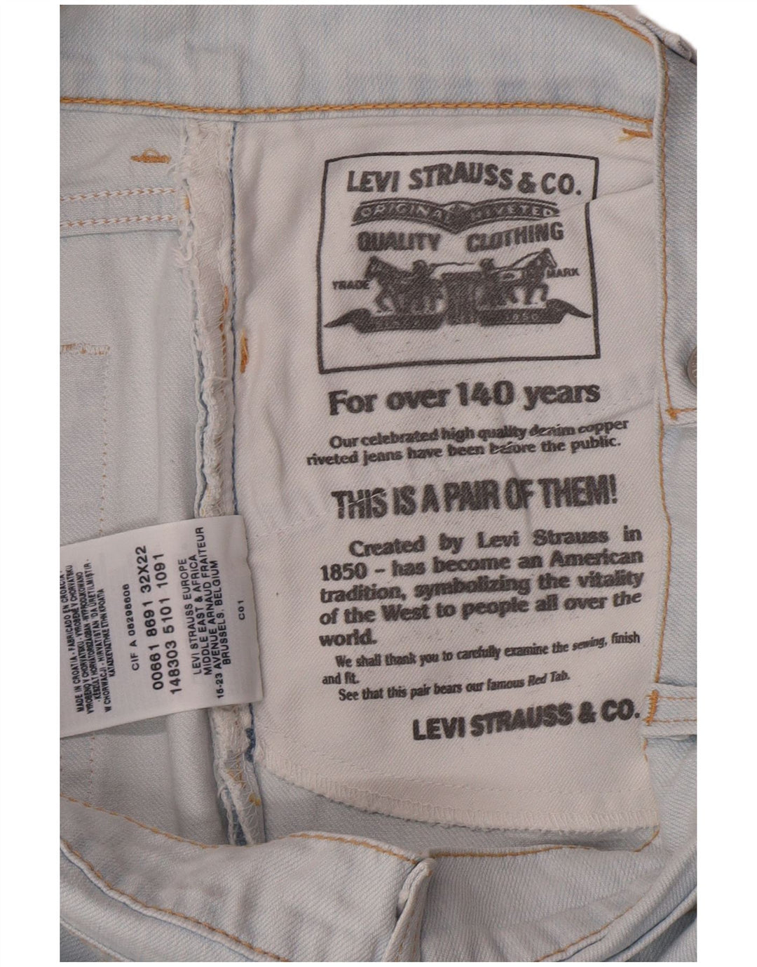 Levi's ženska traper suknja W32 veliki plavi pamuk