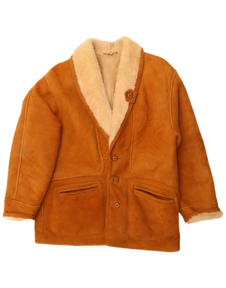 Vintage muška jakna od šikara IT 52 XL smeđa koža