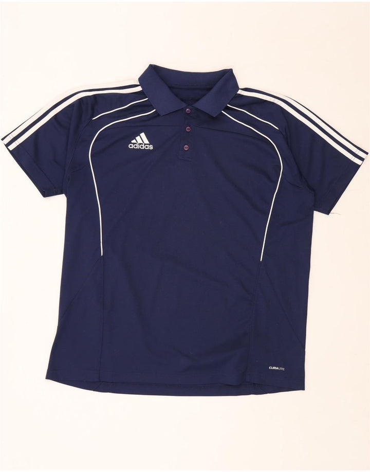 ADIDAS muška polo majica Climalite UK 46/48 XL tamnoplava poliester