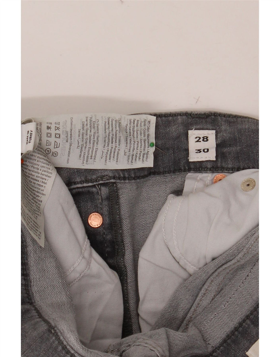 JACK & JONES Muške uske traperice W28 L30 sivi pamuk