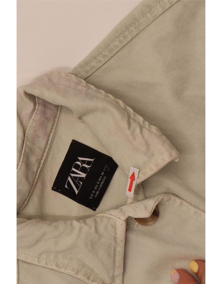 Zara ženska jakna od kratkog trapera UK 10 Small Off White Cotton