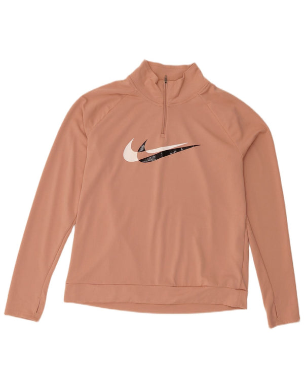 Nike Ženski Dri Fit Graphic Pulover Trenirka Top UK 14 srednje ružičasta