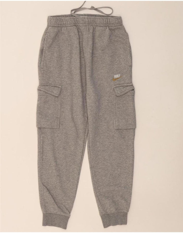 NIKE Ženske Cargo Trenirke Hlače Joggers UK 10 Mali sivi pamuk