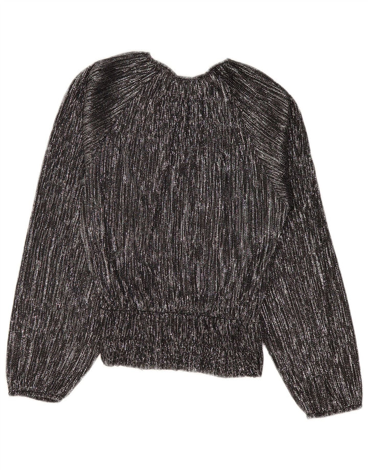 ZARA ženski gornji dio bluze prekomjernih dugih rukava UK 10 na male crne pruge