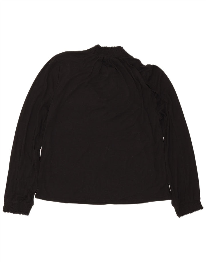 J. CREW Ženski gornji dio bluze dugih rukava UK 16 Veliki crni poliester