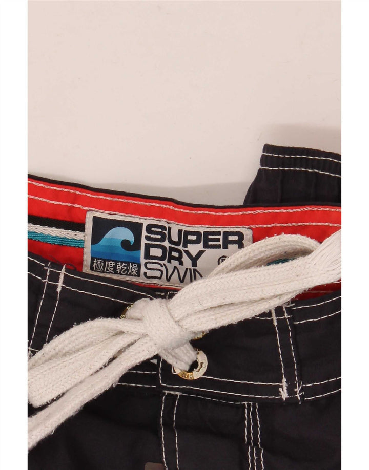 Superdry muške kratke hlače za kupanje s grafičkim motivima, srednji tamnoplavi poliester