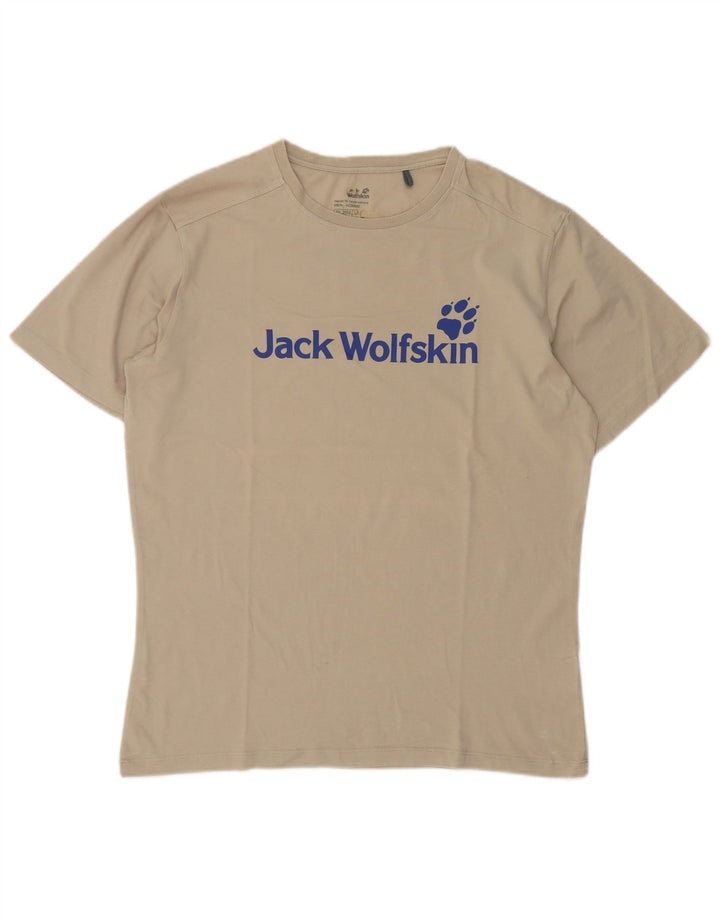 Jack Wolfskin muška majica kratkih rukava srednje veličine, bež pamuk