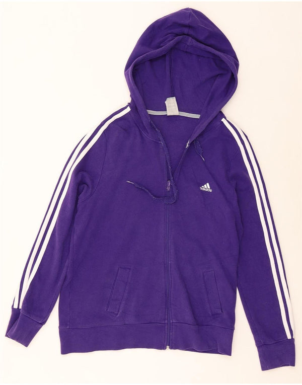 Adidas ženski pulover s kapuljačom s patentnim zatvaračem UK 22 XL ljubičasti pamuk