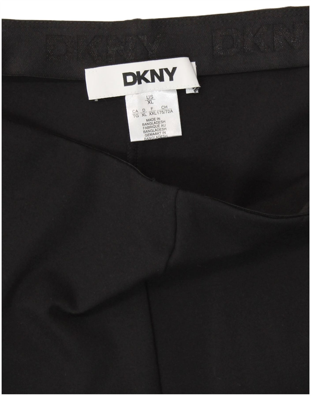 DKNY ženske ravne kapri hlače visokog struka XL W36 L24 od crne svile