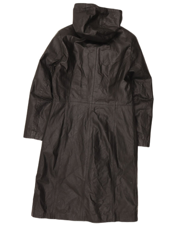 Vintage ženski kožni kaput s kapuljačom IT 44 srednje crna koža