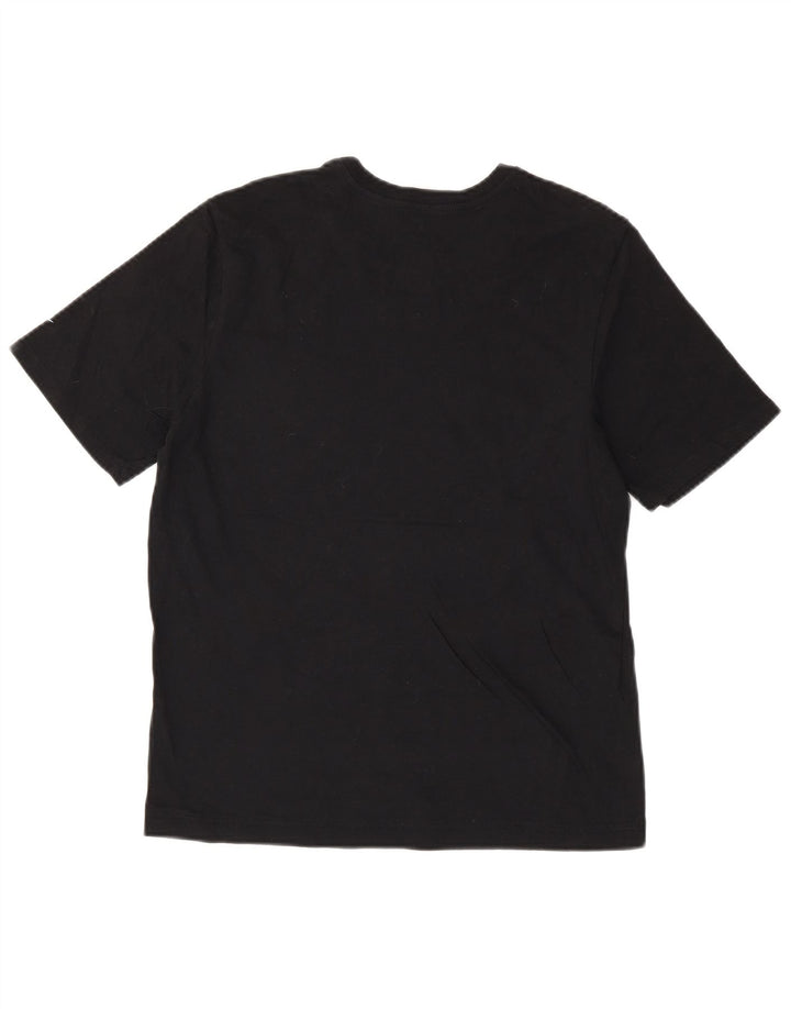 NIKE Ženska majica kratkih rukava atletskog kroja UK 12 Srednje crni pamuk