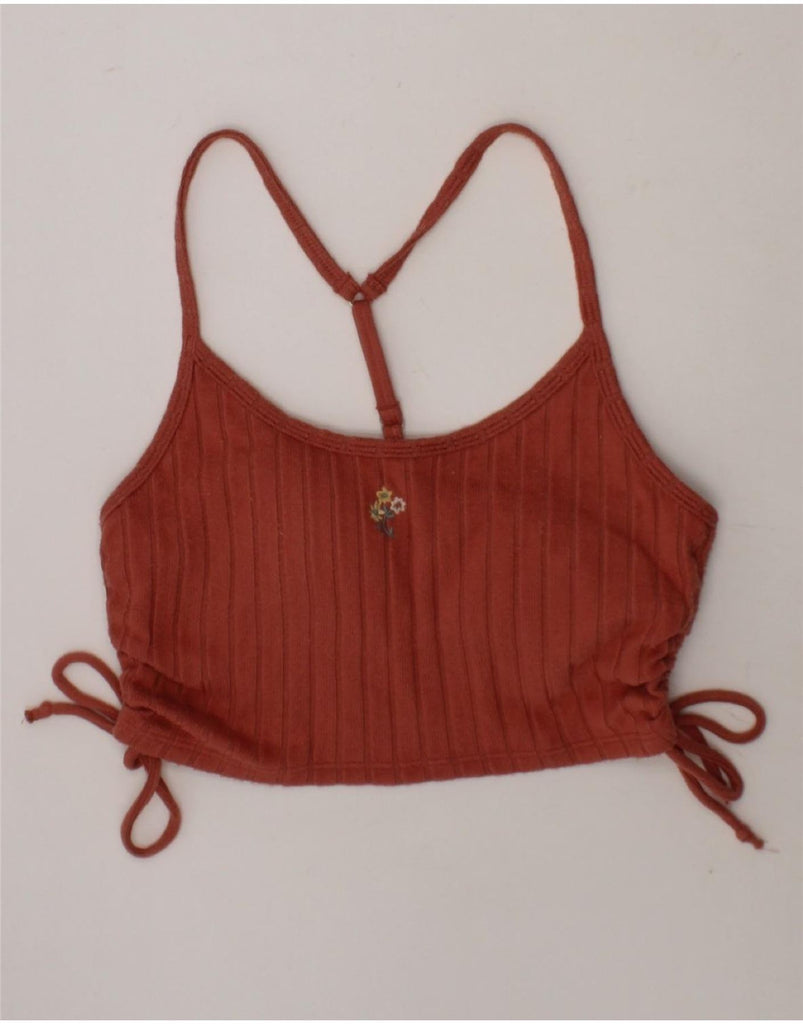 GILLY HICKS Womens Crop Top UK 8 Small Orange Vintage Gilly Hicks and Second-Hand Gilly Hicks from Messina Hembry 