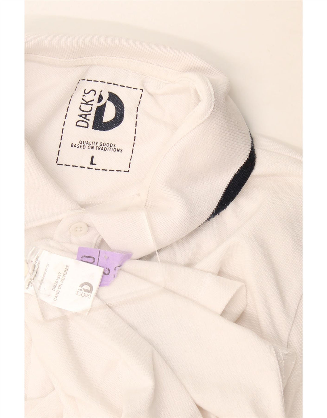 Dack's muška polo majica velika bijela pamučna