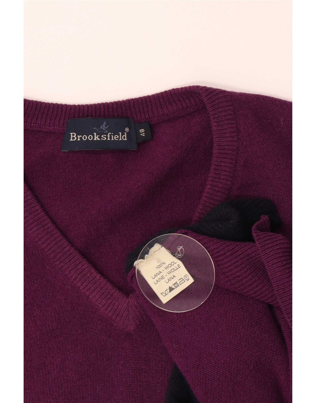 Brooksfield muški džemper s V-izrezom IT 48 Srednje ljubičasta Argyle/Diamond