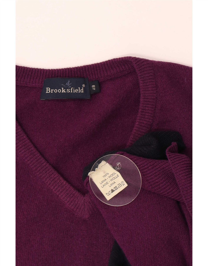 Brooksfield muški džemper s V-izrezom IT 48 Srednje ljubičasta Argyle/Diamond