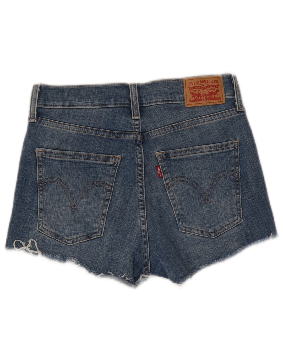 Levi's ženske kratke traper hlače s oštećenim izgledom W25 XS, plavi pamuk
