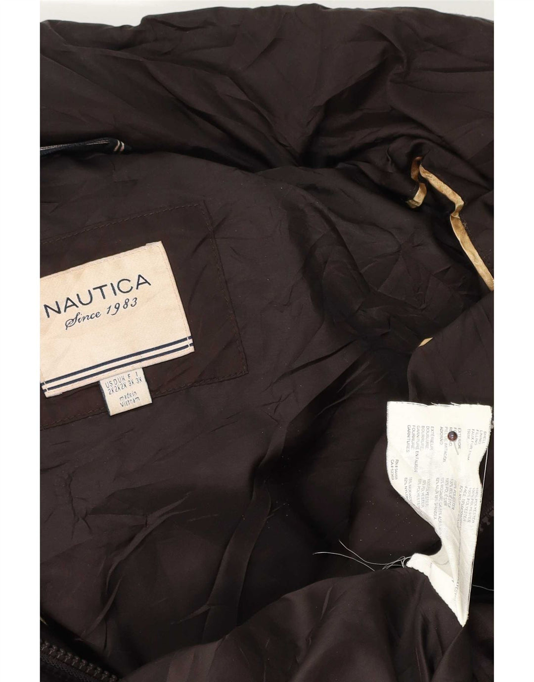 Nautica ženska podstavljena jakna s kapuljačom UK 20 2XL smeđi poliester