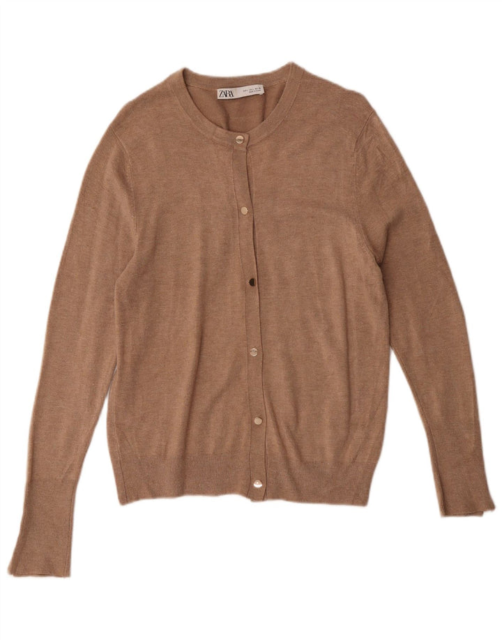 Zara ženski kardigan pulover UK 14 Large Brown