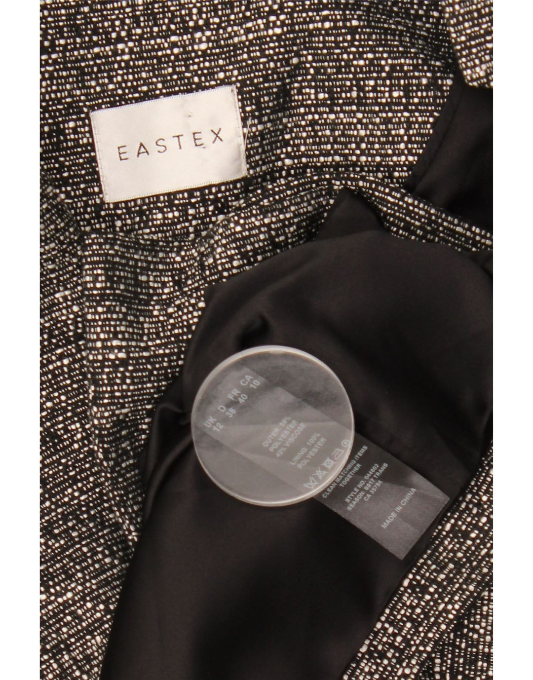 Eastex ženska jakna sako s 1 gumbom UK 12 srednje sivi pjegavi poliester