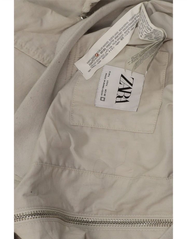 Zara muška bomber jakna UK 40 veliki bijeli najlon