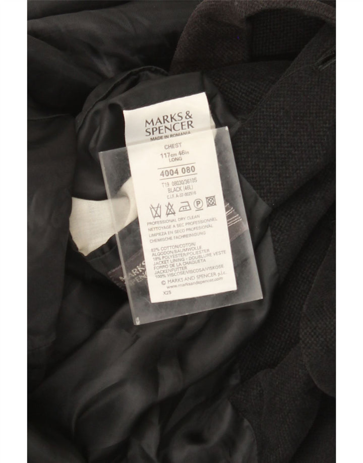 Marks & Spencer muška jakna sako s 3 gumba UK 46 XL crni pamuk