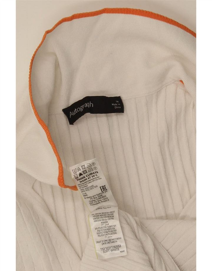 Marks & Spencer ženska polo majica s autogramom UK 14 srednje bijele viskoze