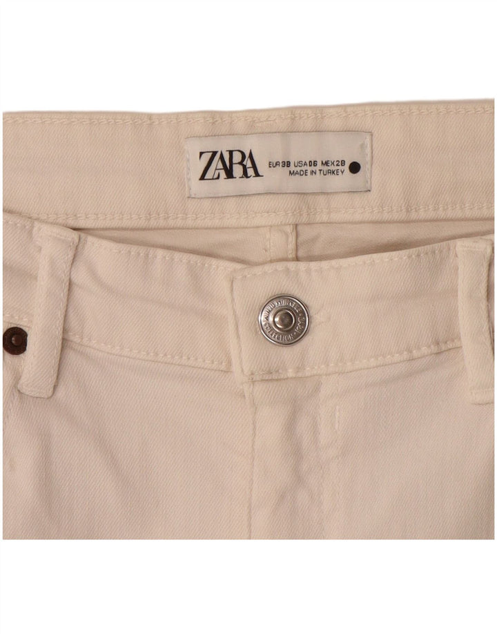 ZARA ženske bermuda traper kratke hlače EU 38 male W28 sivobijele