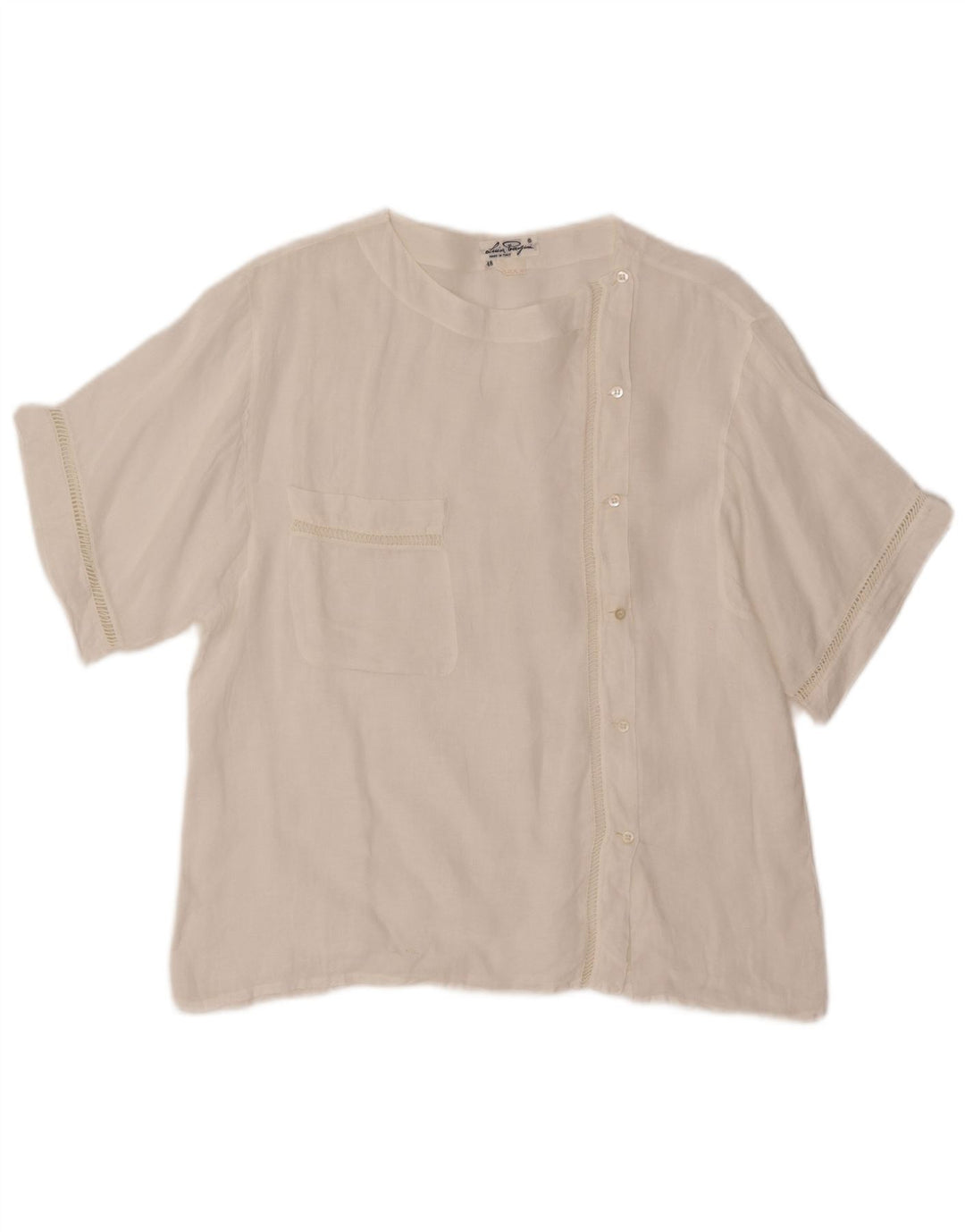 VINTAGE ženska košulja kratkih rukava bluza IT 48 XL bijela