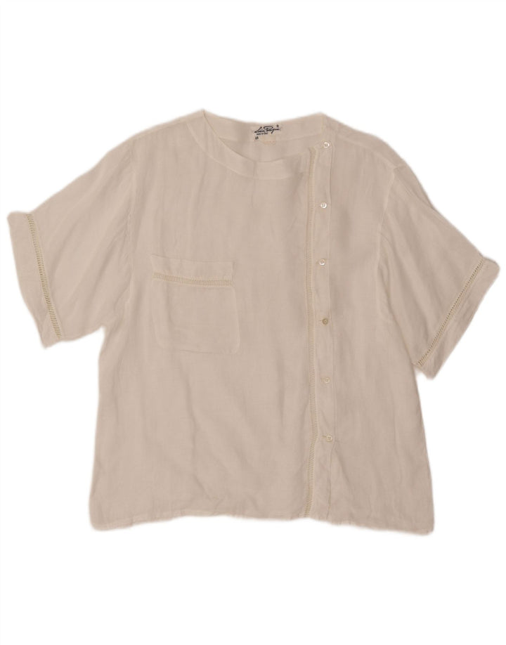 VINTAGE ženska košulja kratkih rukava bluza IT 48 XL bijela