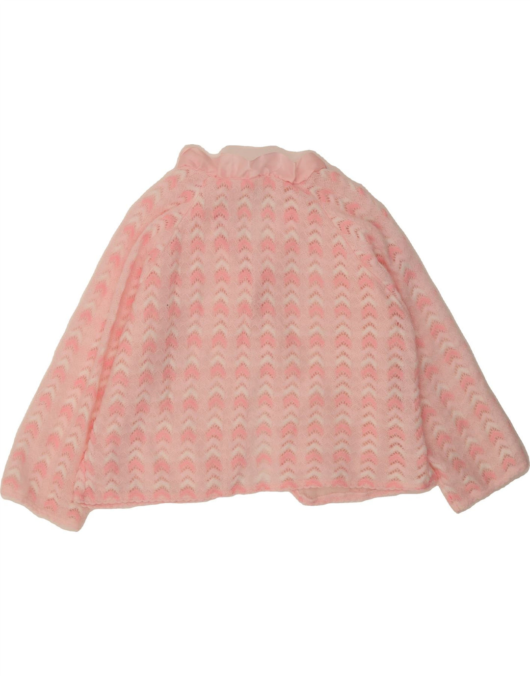 ST. BERNARD Womens Crop Cardigan Sweater EU 38/40 Medium Pink Chevron Vintage St. Bernard and Second-Hand St. Bernard from Messina Hembry 