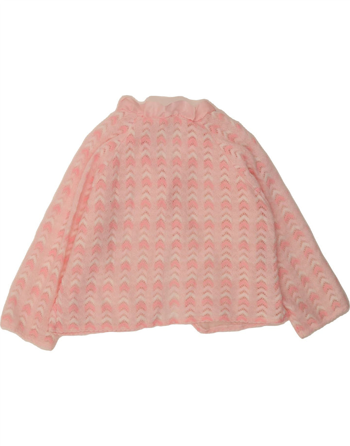ST. BERNARD Womens Crop Cardigan Sweater EU 38/40 Medium Pink Chevron Vintage St. Bernard and Second-Hand St. Bernard from Messina Hembry 