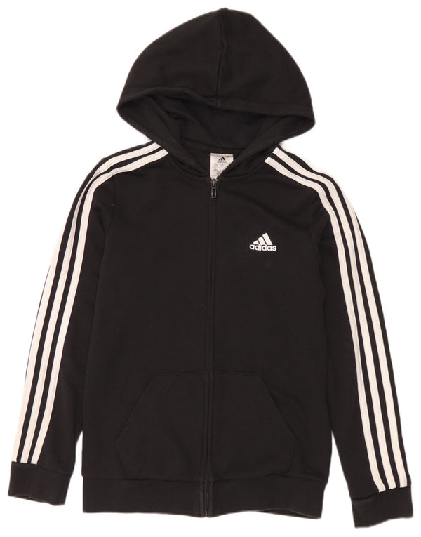 Adidas ženski pulover s kapuljačom s patentnim zatvaračem UK 4/6 XS crni pamuk